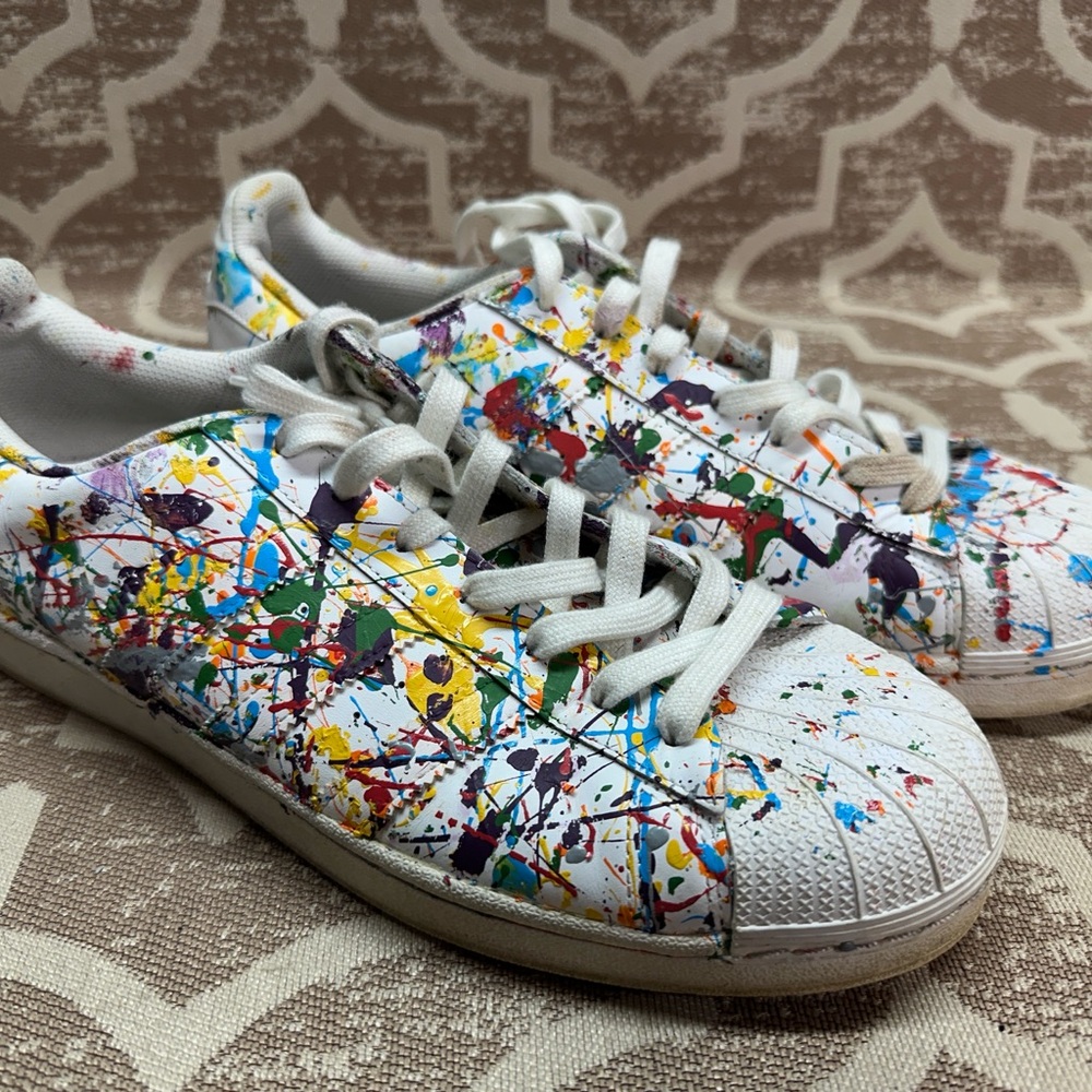 Adidas Superstar Splashes, Splatter Drips Shoes White Sneaker